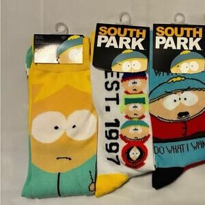 South Park Cartman Butters Comedy Central Novelty Crew Socks Bundle 3